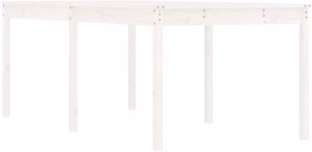 Tavolo da Giardino | Tavolino da esterno Bianco 203,5x100x76cm Legno Massello di Pino