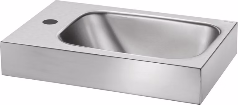 Delabie WT LAVANDO rubinetto foro D35 a sinistra senza sfioratore Edst. 1.4301 sat.