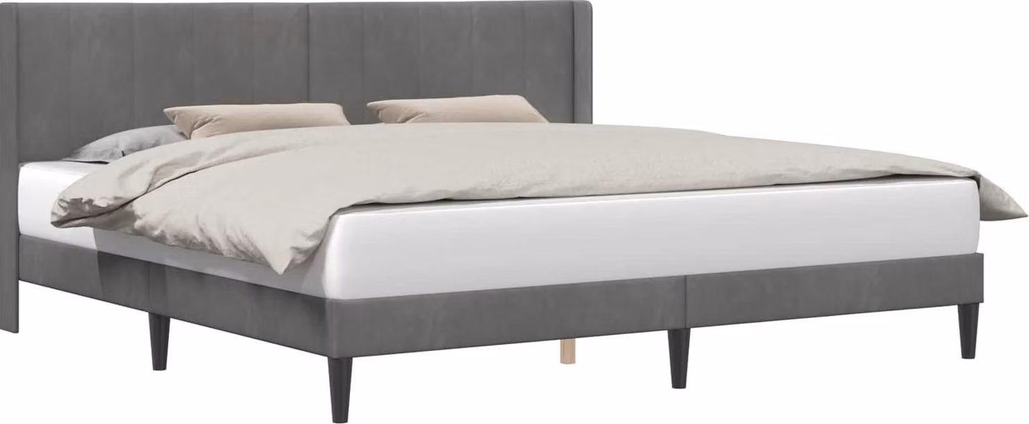 Struttura del letto Grigio Scuro 200 x 200 cm Velluto