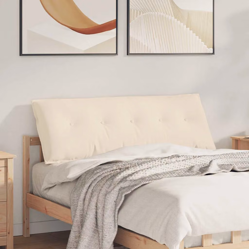 vidaXL Cuscino per Schiena Beige in Microfibra e Poliestere L: 140 cm, P: 50 cm