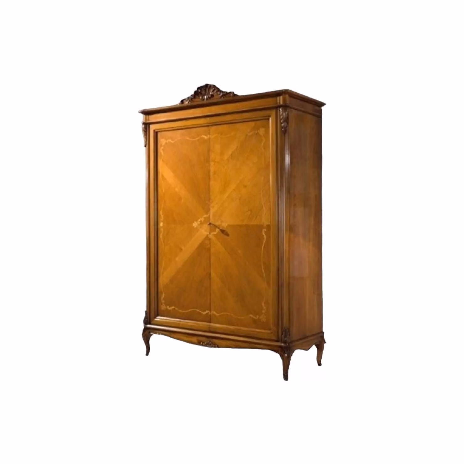 Armadio classico a 2 ante in legno con cassetti integrati Mobili 2G colore marrone L/P/H: 132 x 59 x 202 cm – 2
