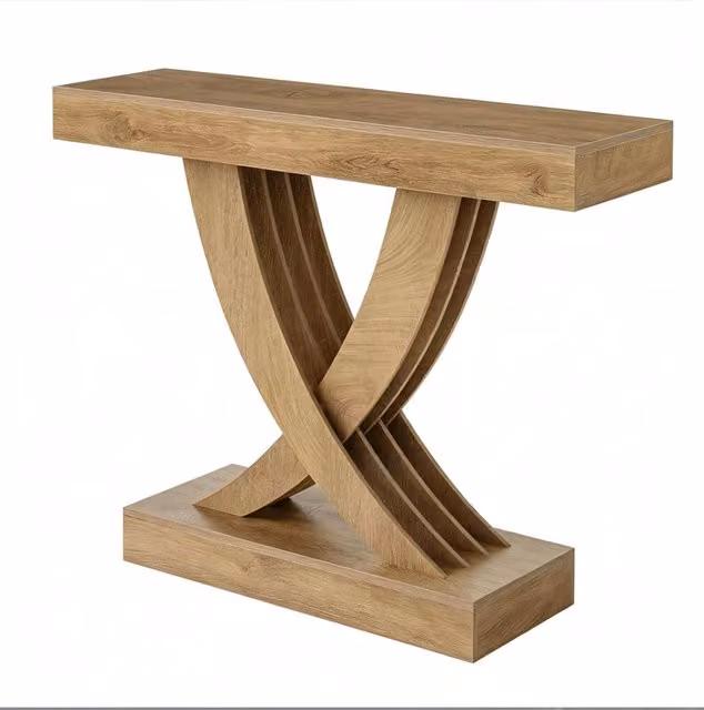 Tavolo consolle con struttura a X, tavolino da divano in MDF, 110 cm, stile rustico