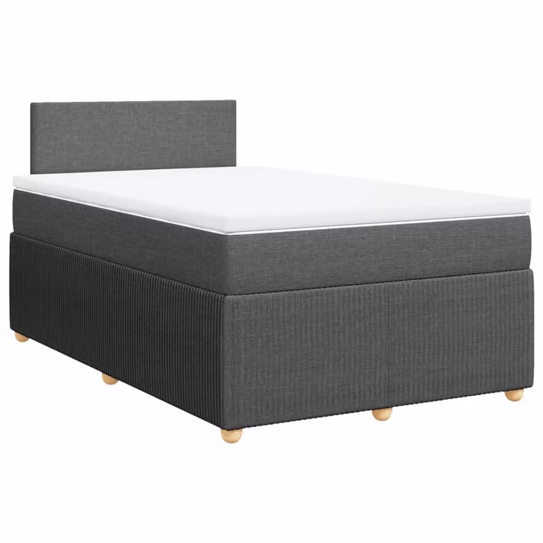 Giroletto a Molle con Materasso Grigio Scuro 120x190cm Tessuto