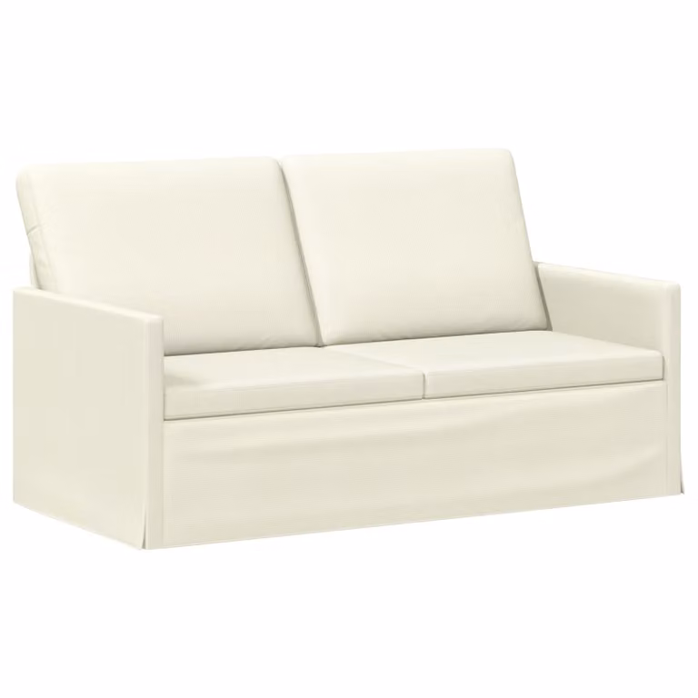 Divano a 2 posti vidaXL in tessuto cord beige con struttura in metallo L/P/H: 150 x 81 x 82 cm