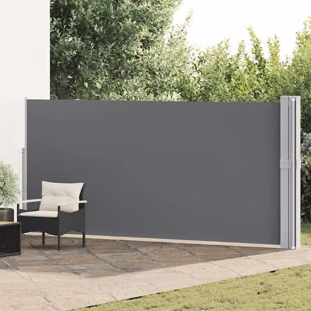 Tenda Laterale Retrattile Videx per Patio in Poliestere e Acciaio, Colore Antracite, L: 1200 cm, H: 170 cm – 1