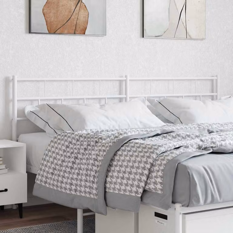Testiera di ricambio vidaXL in metallo bianco laccato, L: 206 cm, H: 90 cm, P: 3 cm