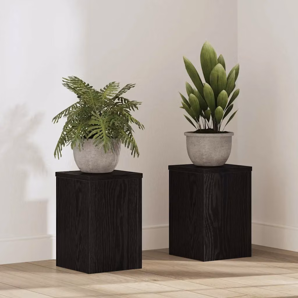 Set di 2 supporti per piante vidaXL in legno nero, L/P/H: 20 x 20 x 30 cm