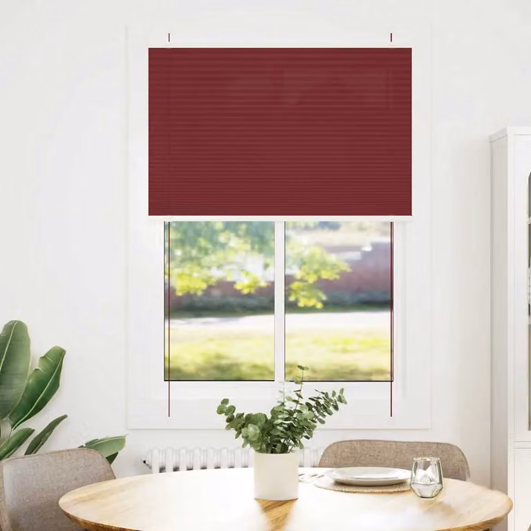 vidaXL Tenda Plissettata Rosso Bordeaux 90x100 cm Larghezza Tessuto