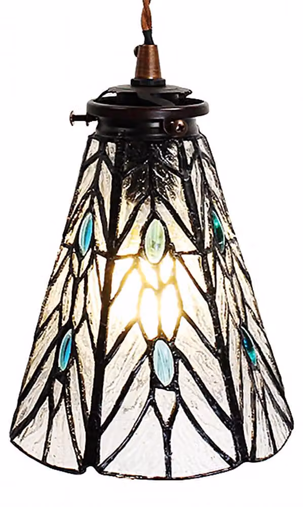 Clayre & Eef lampada a sospensione Tiffany Ø 15x115 cm Vetro trasparente