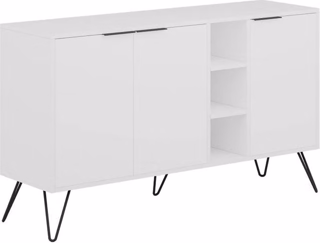 Credenza in legno "Clara" - 142 x 35 x 83 cm - Bianco