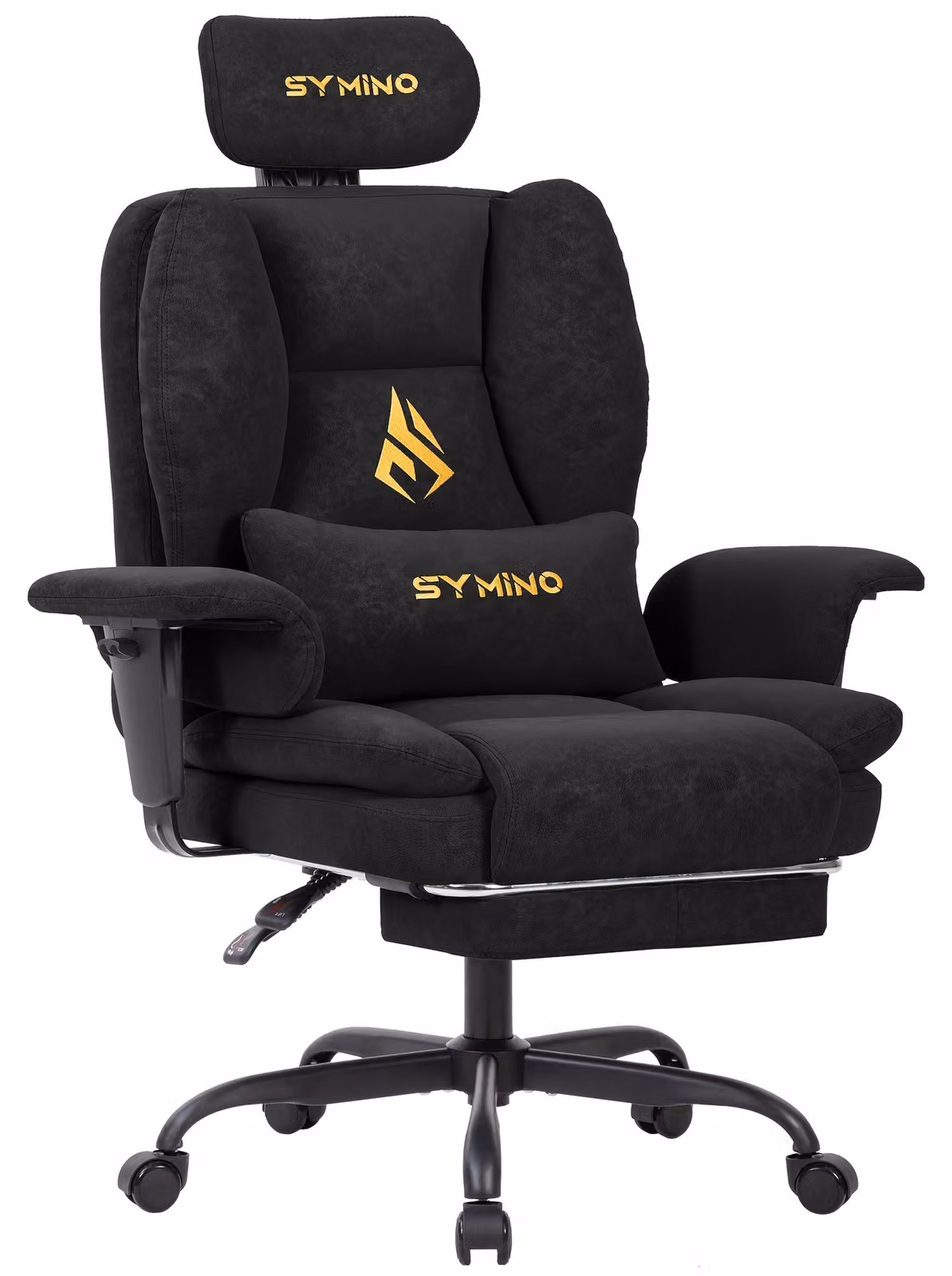 Sedia da gaming – Sedia da ufficio – Design ergonomico – Schienale e altezza regolabili – Ecopelle nera