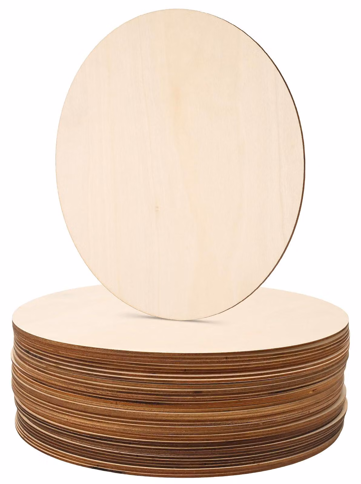 Piastre di legno rotonde, diametro 30 cm, spessore 3 mm, confezione da 40 pezzi, non trattate, ideali per progetti fai-da-te