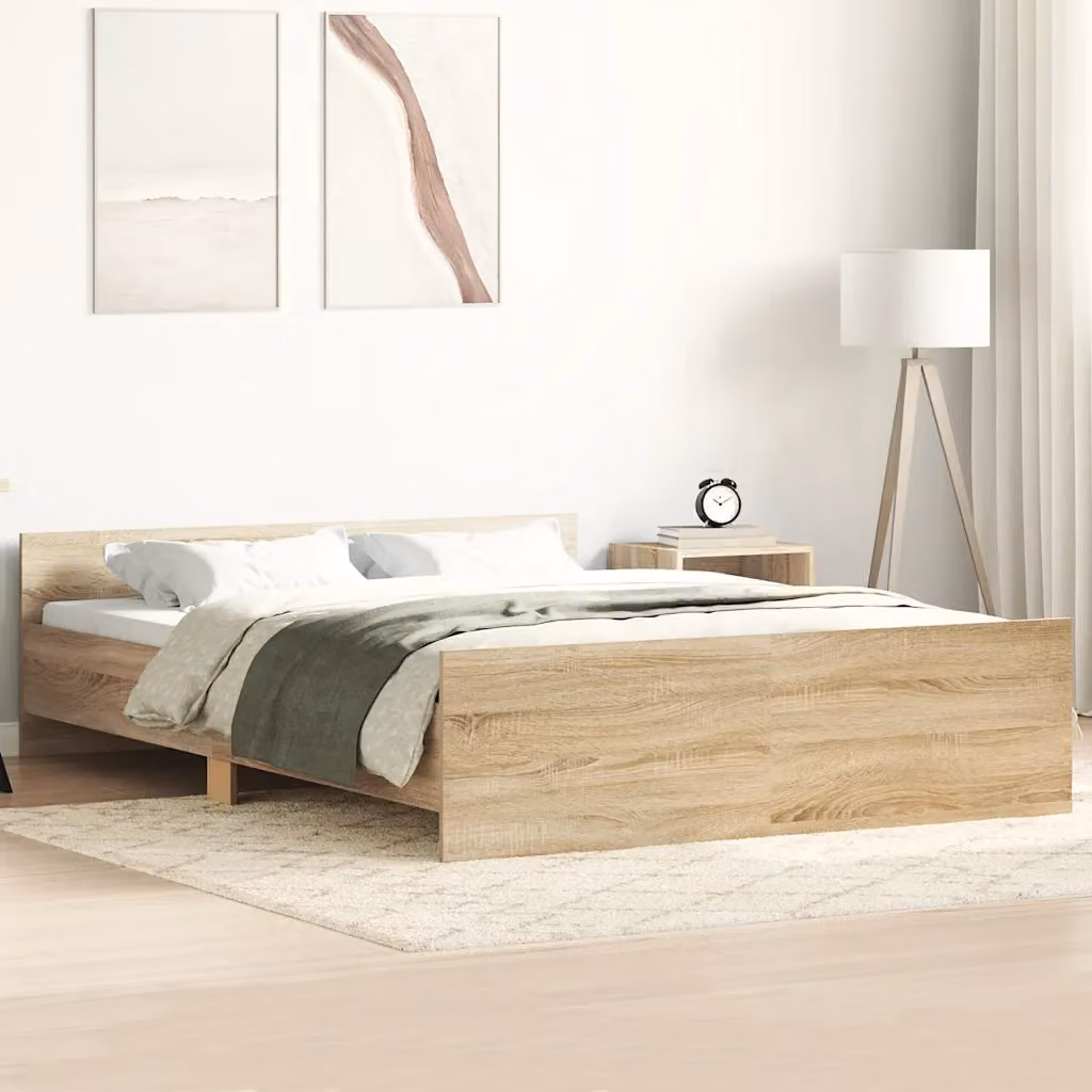 vidaXL Giroletto con Testiera e Pediera in Rovere Sonoma, L 120 x P 200 x H 123 cm