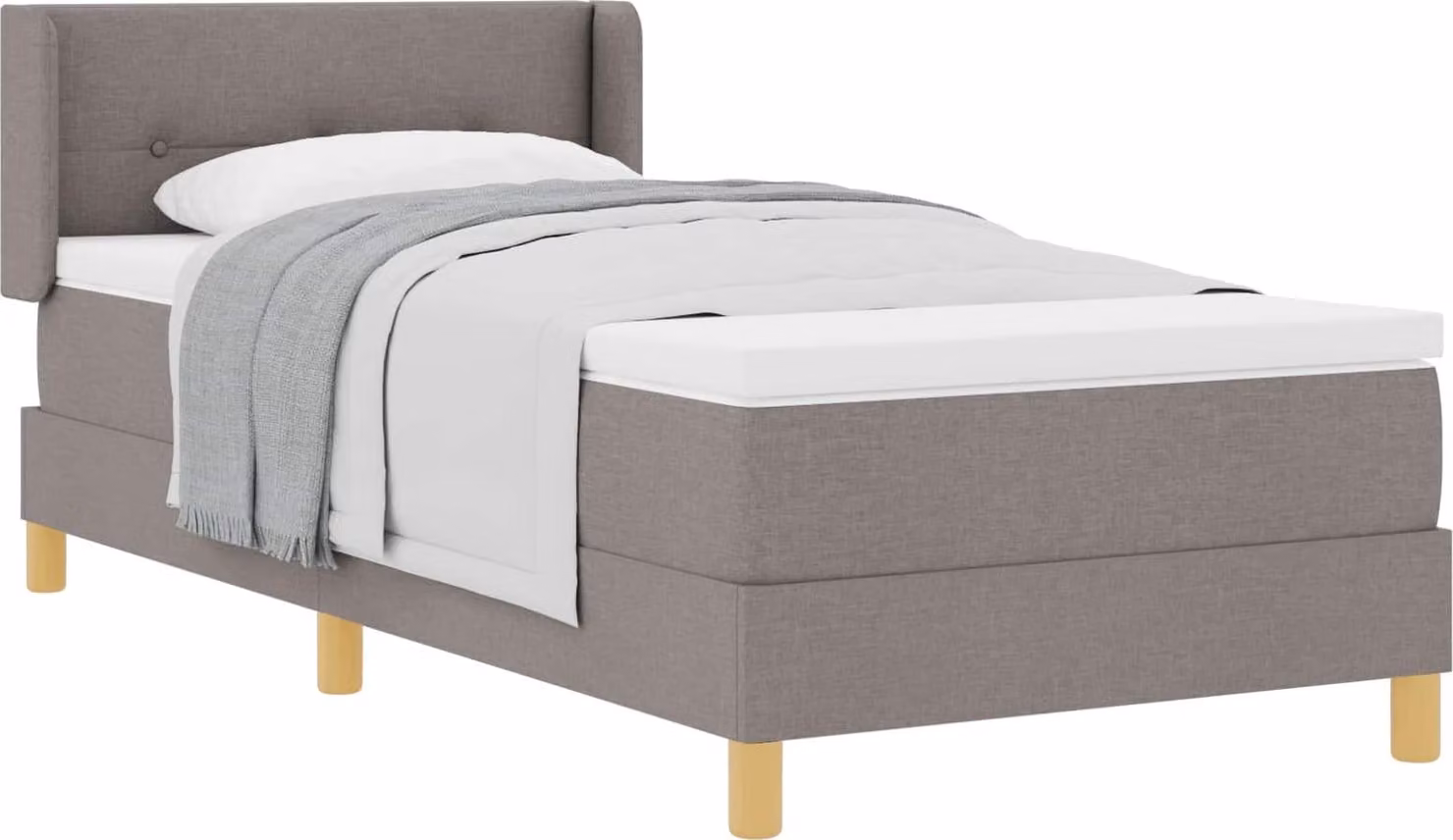 Letto boxspring con materasso color taupe 200 x 100 cm in tessuto