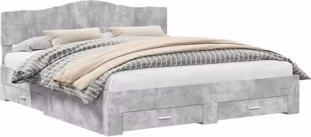 Letto matrimoniale | Letto per adulti | Struttura del letto con testiera Grigio cemento 180 x 200 cm
