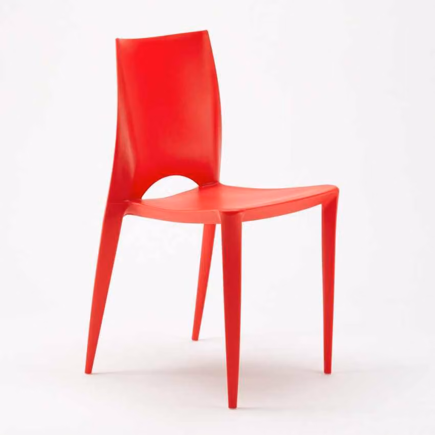 Sedia da pranzo Sedia da tavolo Sedia da bistrot Design colorato Colore - Rosso