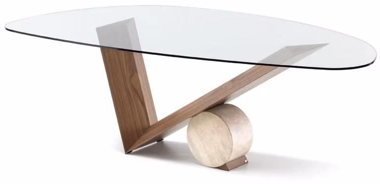 Casa Padrino tavolo da pranzo con piano in vetro marrone / crema 220 cm - Italy