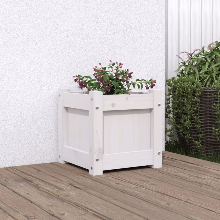 Fioriera da giardino vidaXL in legno di pino bianco L/P/H: 31 x 31 x 31 cm