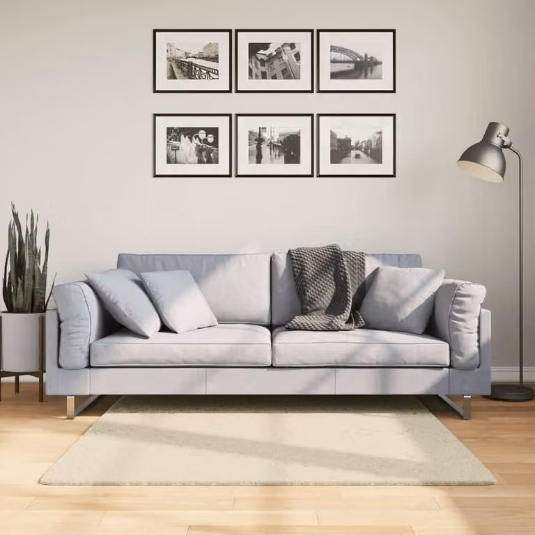 vidaXL Tappeto a Pelo Corto HUARTE Morbido e Lavabile Beige L/P: 120 x 120 cm