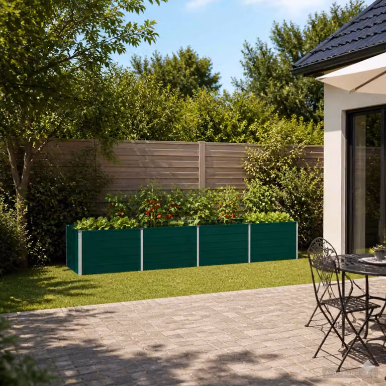 Letto rialzato da giardino vidaXL in metallo verde L: 320 cm, P: 80 cm, H: 55 cm