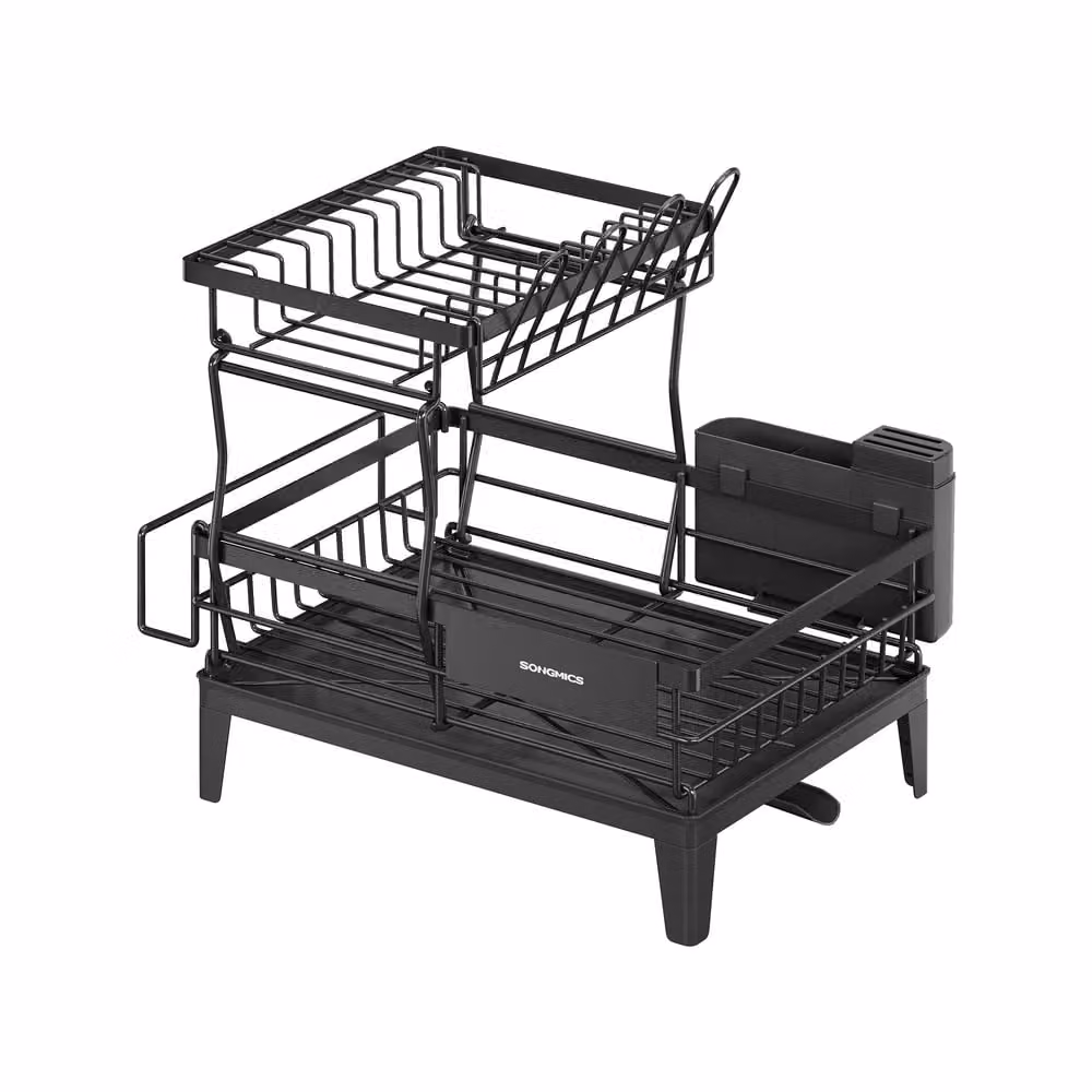 Scolapiatti da Cucina Beccuccio Estensibile e Girevole a 360°, Nero Inchiostro / 31 x 42 x 36,5