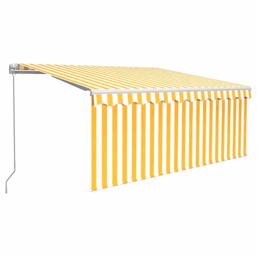 Tenda Sole Retrattile Manuale Videx con LED Gialla e Bianca in Alluminio e Poliestere L: 300 cm, P: 250 cm – 2
