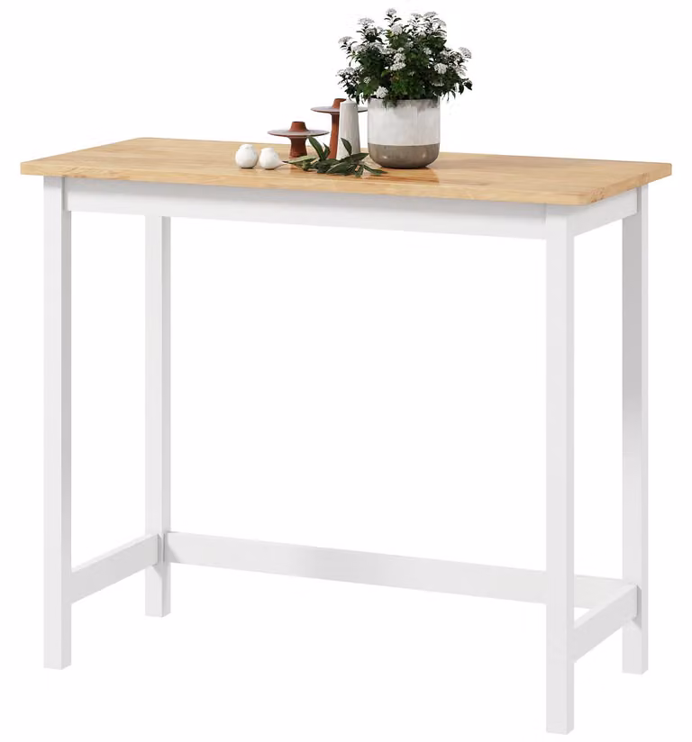 Tavolino da caffè - Tavolino da salotto - Tavolino ausiliario - Tavolo - Tavolo compatto - Aspetto legno di quercia - Struttura bianca