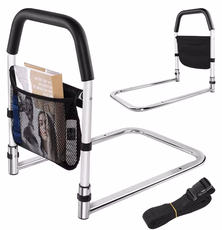 Supporto per letto, realizzato in metallo resistente, altezza 76 cm, capacità di carico 150 kg, adatto a tutte le dimensioni di letto, montaggio senza l'uso di attrezzi