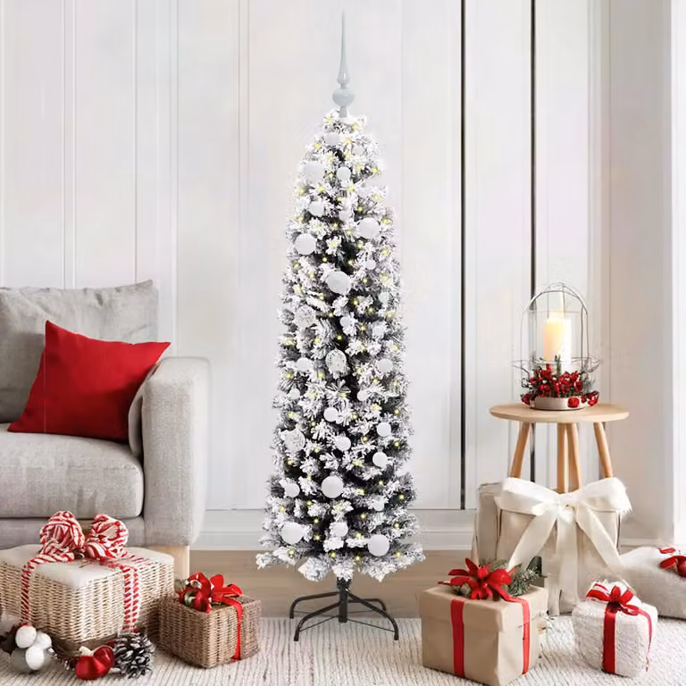 Albero di Natale artificiale moderno vidaXL verde con 150 LED luce bianca calda