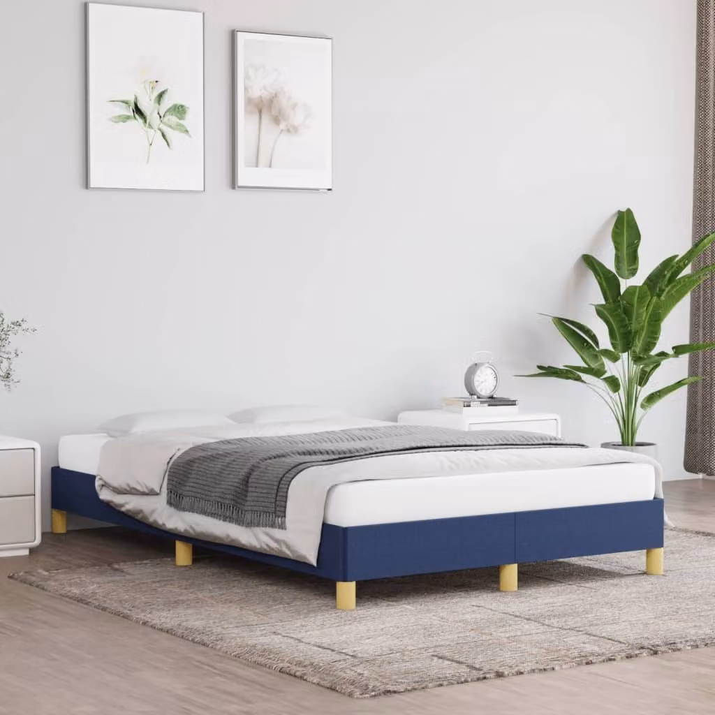 The Living Store struttura letto blu 120x200 cm in tessuto