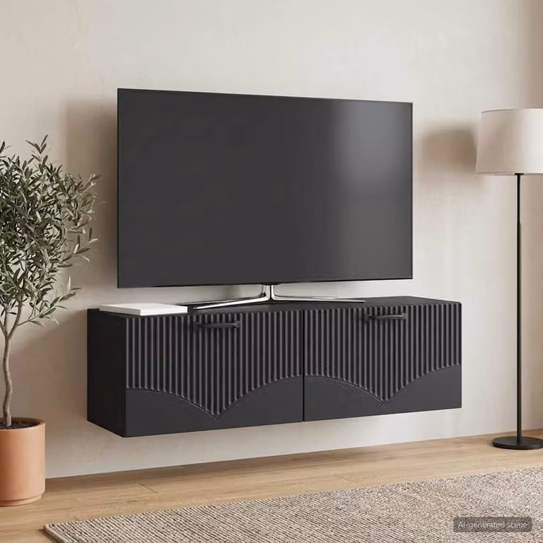 vidaXL Mobile Porta TV da Muro Moderno Nero L 98 cm x P 31 cm x H 30 cm