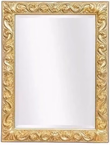 Specchiera in foglia oro brillante rettangolare- misure: l.64 x h.84 x p.4 - Mobili 2G