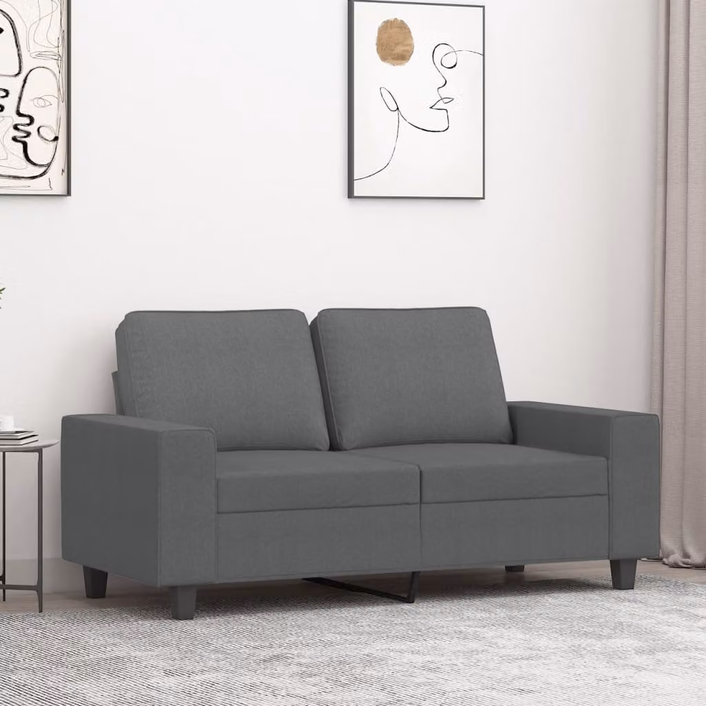 vidaXL Divano Moderno a 2 Posti in Tessuto Grigio con Struttura in Metallo