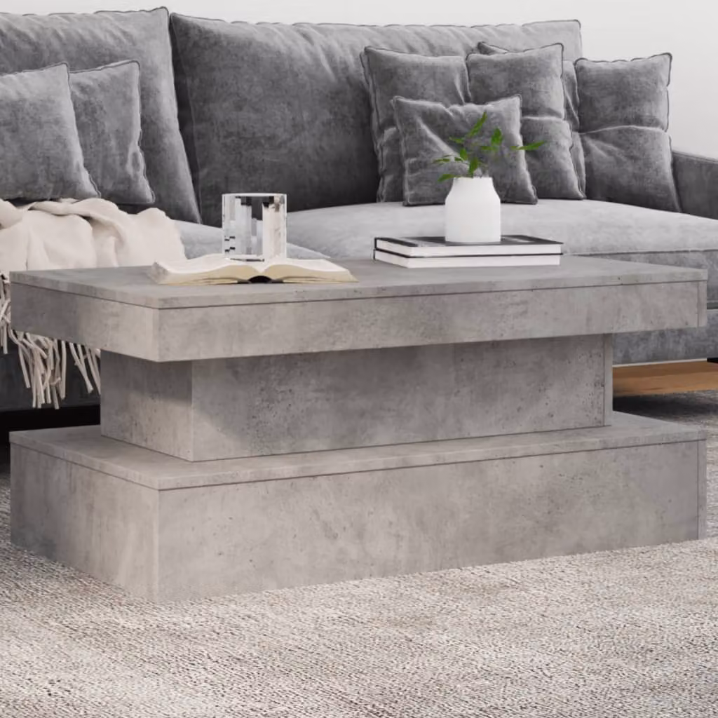 Tavolino da soggiorno moderno vidaXL in composito grigio L 90 cm x P 50 cm x H 40 cm