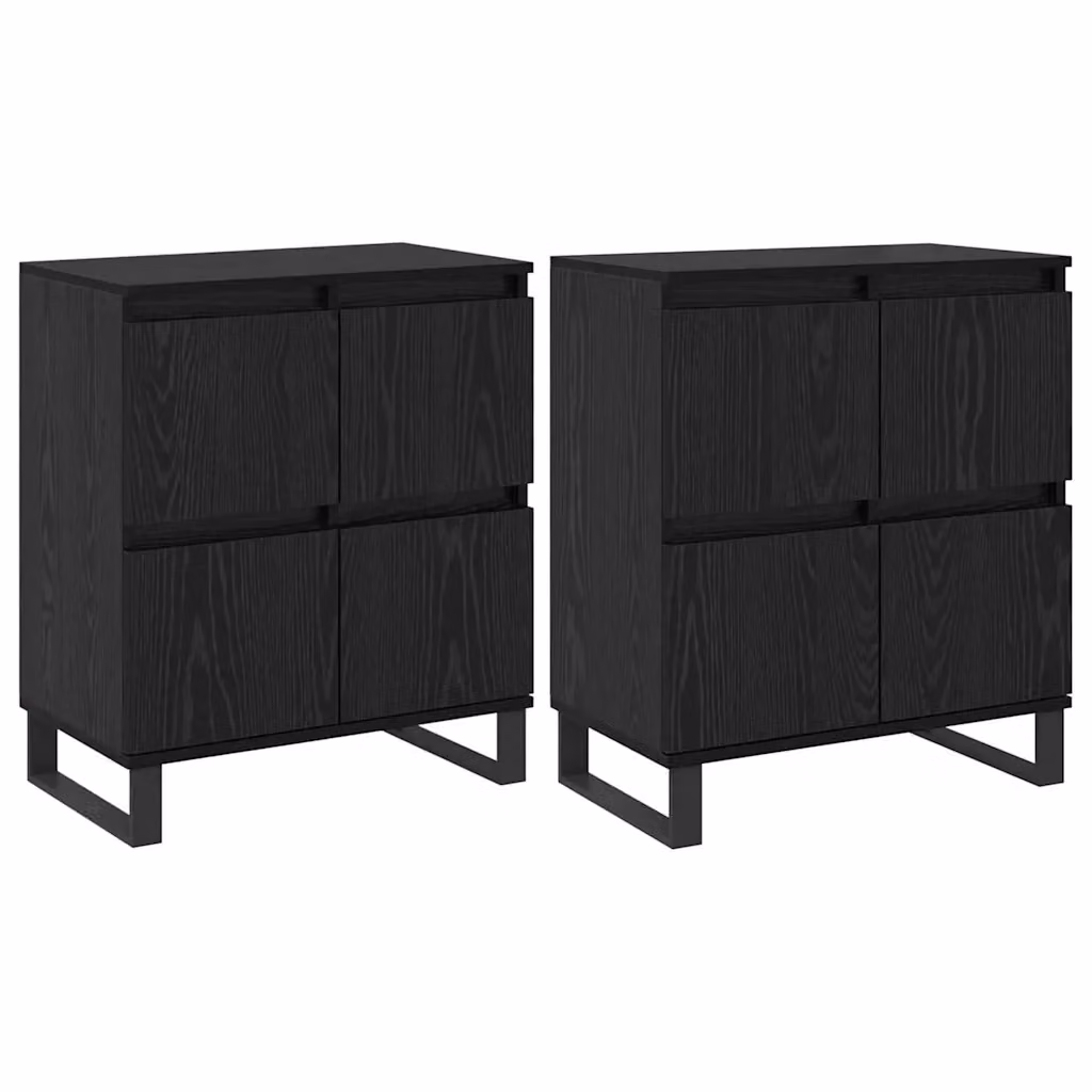 Set di 2 credenze vidaXL in rovere nero, design moderno, L 60 cm x P 35 cm x H 70 cm – 2