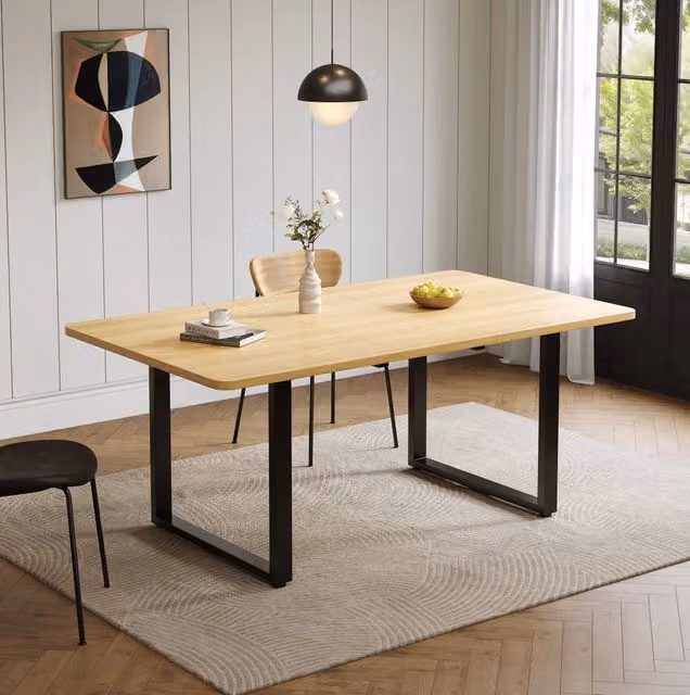 Tavolo da pranzo 220.0x80.0x75.0 cm allungabile a 3 livelli; 6-10 posti in MDF rovere