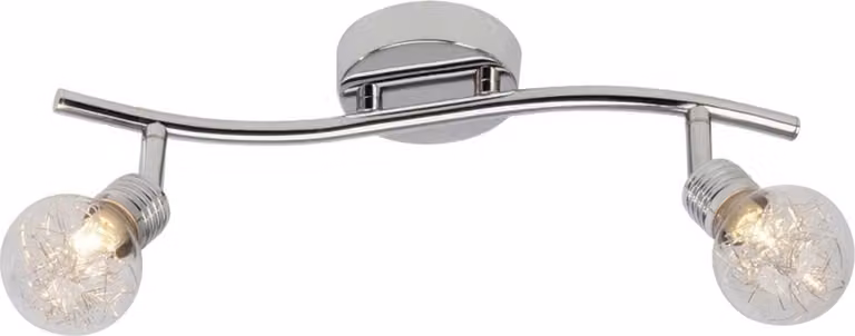 Lampada BRILLANTE Tubo spot a lampadina 2flg cromo | 2x QT14, G9, 28W, adatto a lampade con base a spillo (non incluse) | teste orientabili