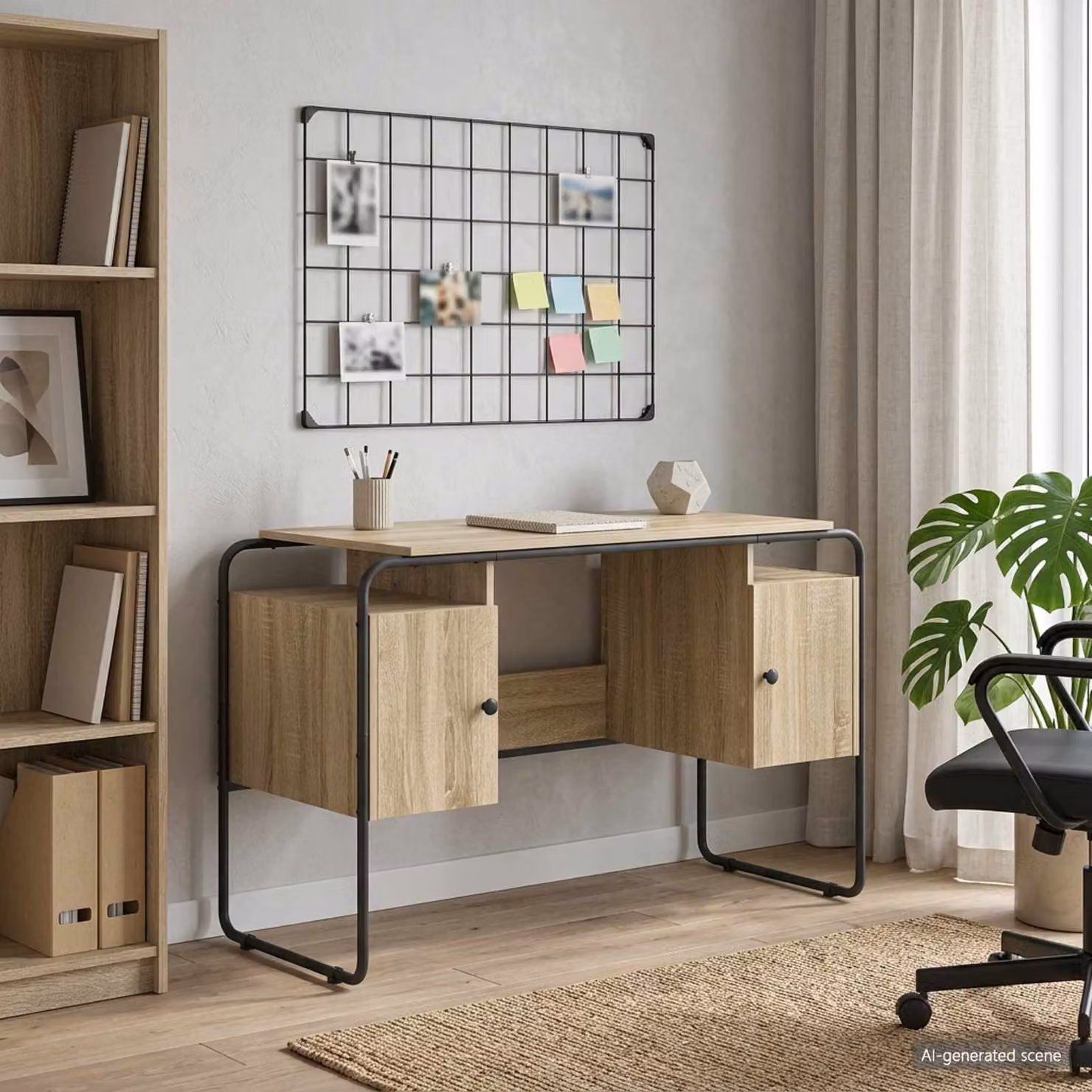 vidaXL Scrivania Moderna con Spazio di Archiviazione in Rovere e Marrone, L: 120 cm, P: 60 cm, H: 75,5 cm