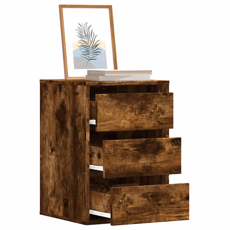 Cassettiera Angolare vidaXL in Legno Multistrato Rovere Fumo Marrone L: 40 cm, P: 41 cm, H: 58 cm
