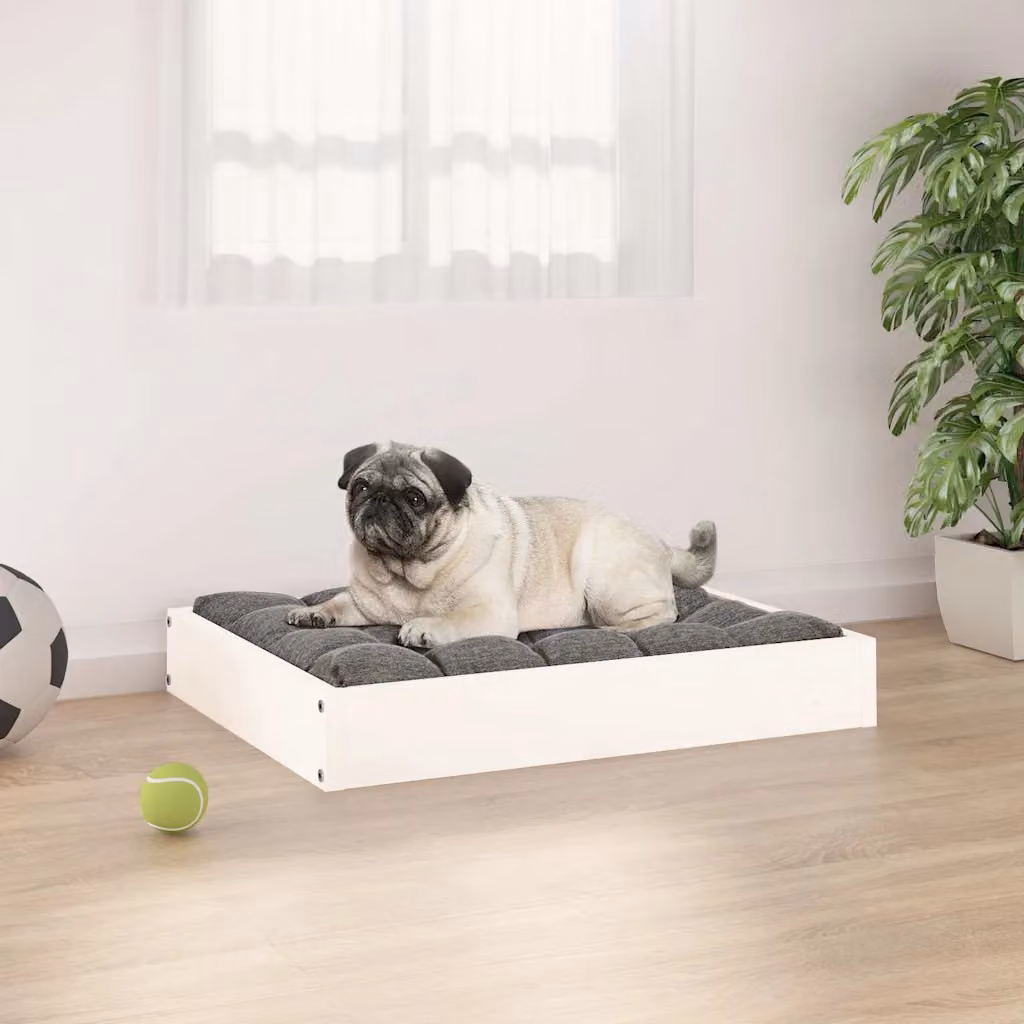 Cuccia per cani vidaXL in legno di pino massello bianco L: 61,5 cm, P: 49 cm, H: 9 cm