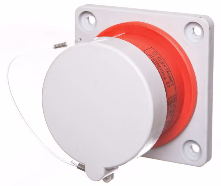 Prese elettrica da parete Elektromet WTP 16/5, 16A, grado di protezione IP44, colore rosso