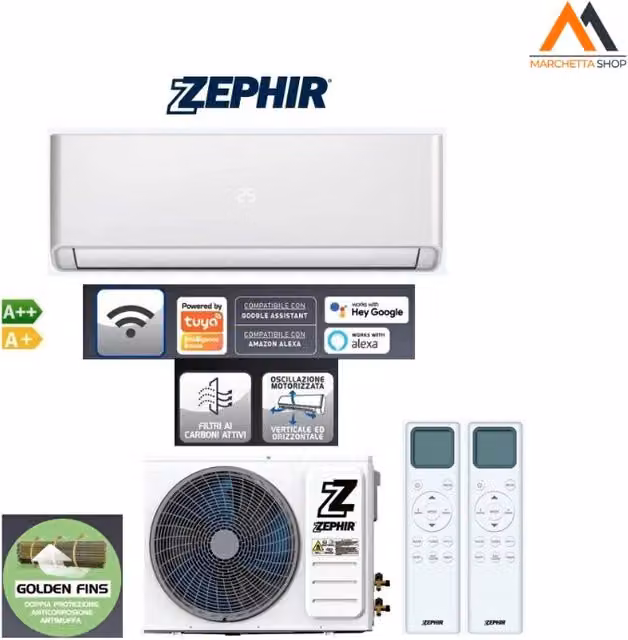 ZEPHIR CONDIZIONATORE 12000BTU A++/A+ WIFI R32 2TELECOM. ZMS