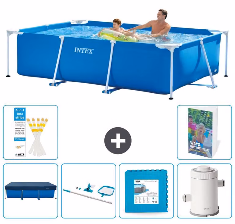 Piscina fuori terra rettangolare - 260x160x65 cm - composta da 5 elementi, modello S17