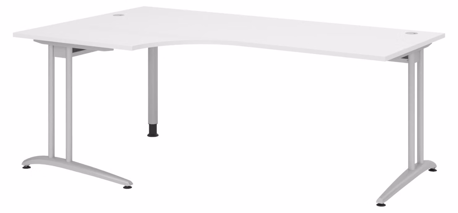 bümö Scrivania Serie B - Finitura: bianco, dimensioni: scrivania angolare 200 x 120 cm