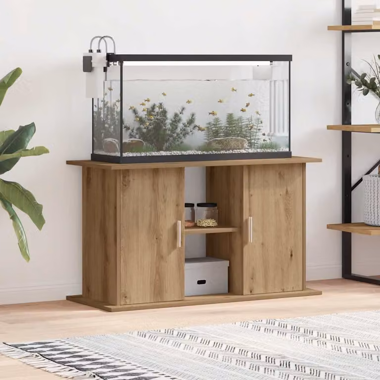 vidaXL Supporto per acquario in legno ingegnerizzato color rovere, L 101 cm x P 41 cm x H 58 cm