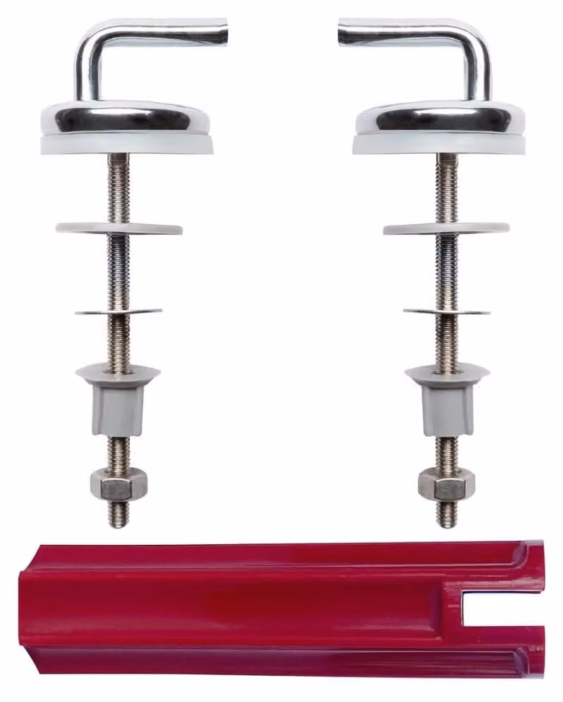 Kit di fissaggio per copriwater - Universale - Con cerniere cromate