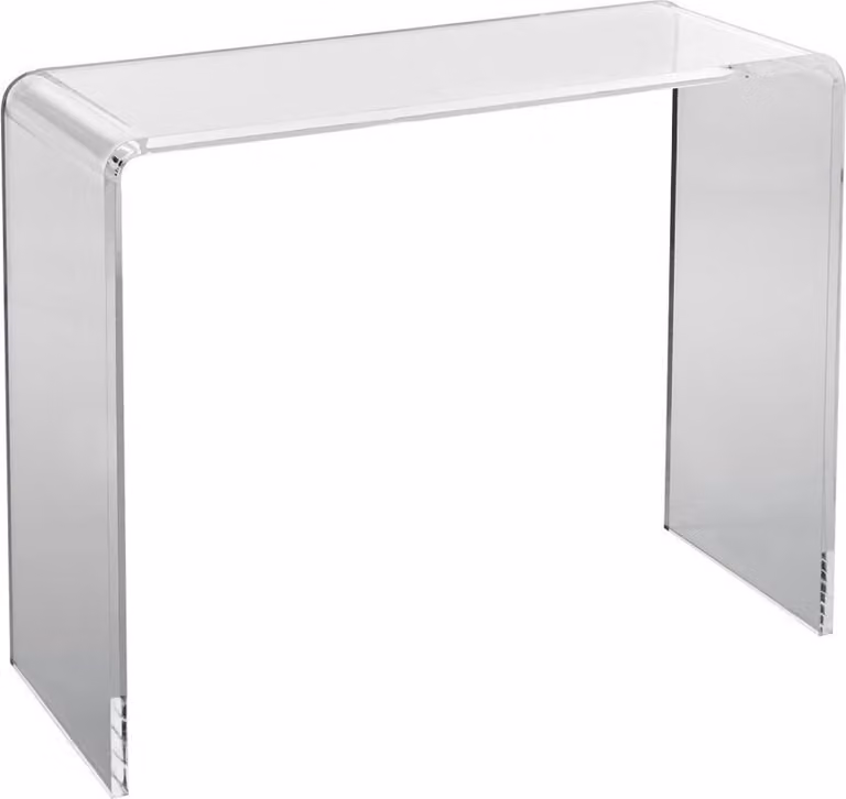 Tavolino a U - Tavolo in acrilico trasparente - 964 x 381 x 740 mm - Tavolino per bevande, cibo, snack - Soggiorno, camera da letto, studio
