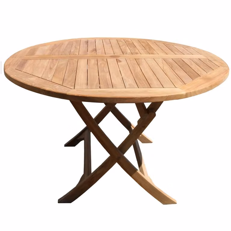 Klapptisch Teakholz Rund Salerno Massivholz Wetterfest 120cm
