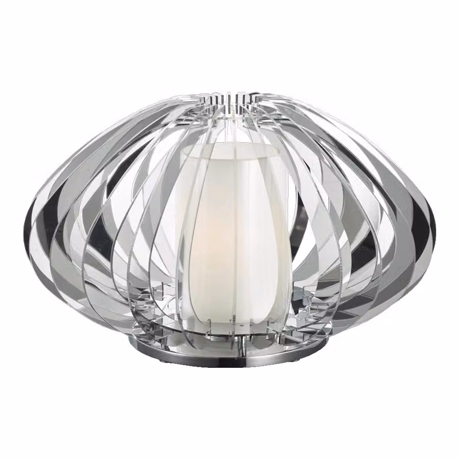 Lampada da tavolo SENZA 1xE27/40W Ø 40cm cromo/bianco