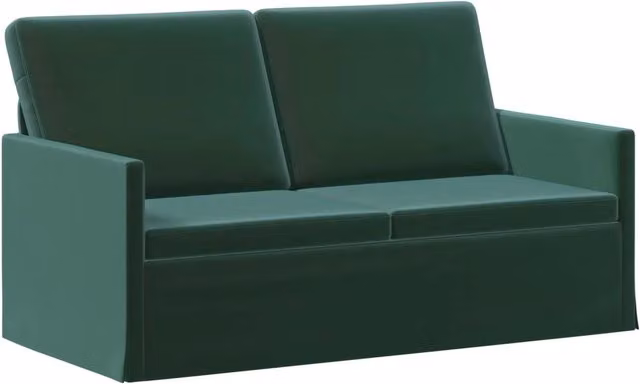 Divano a 2 posti moderno vidaXL in velluto verde con struttura in metallo L: 150 cm, P: 81 cm, H: 82 cm